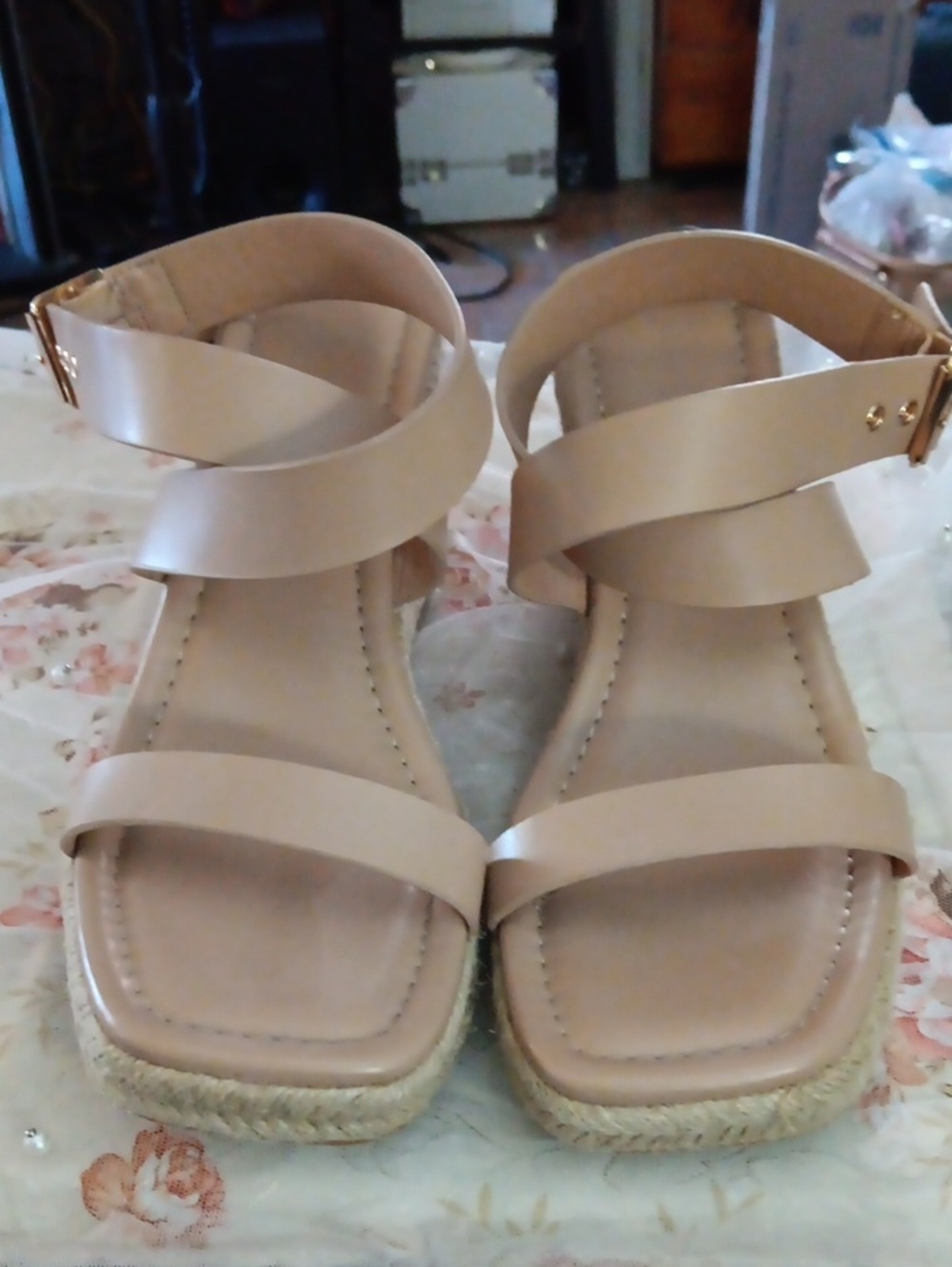 Women’s Nude Strappy Espadrille Sandals